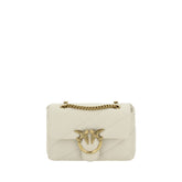 PINKO White Calf Leather Bos Taurus Shoulder Bag